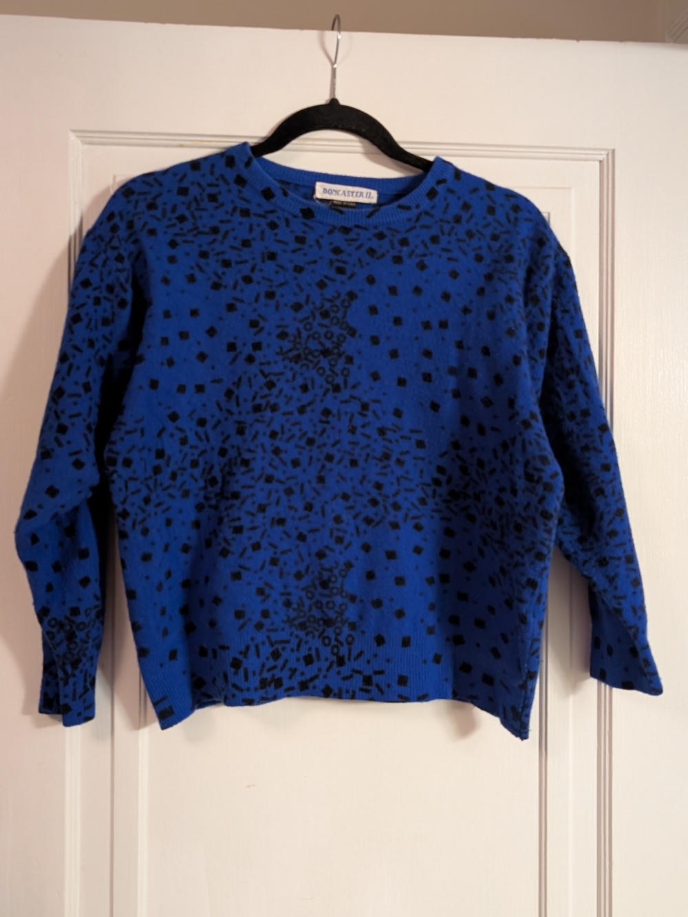 Doncaster II Royal Blue Lambswool Blend Shrunken Sweater